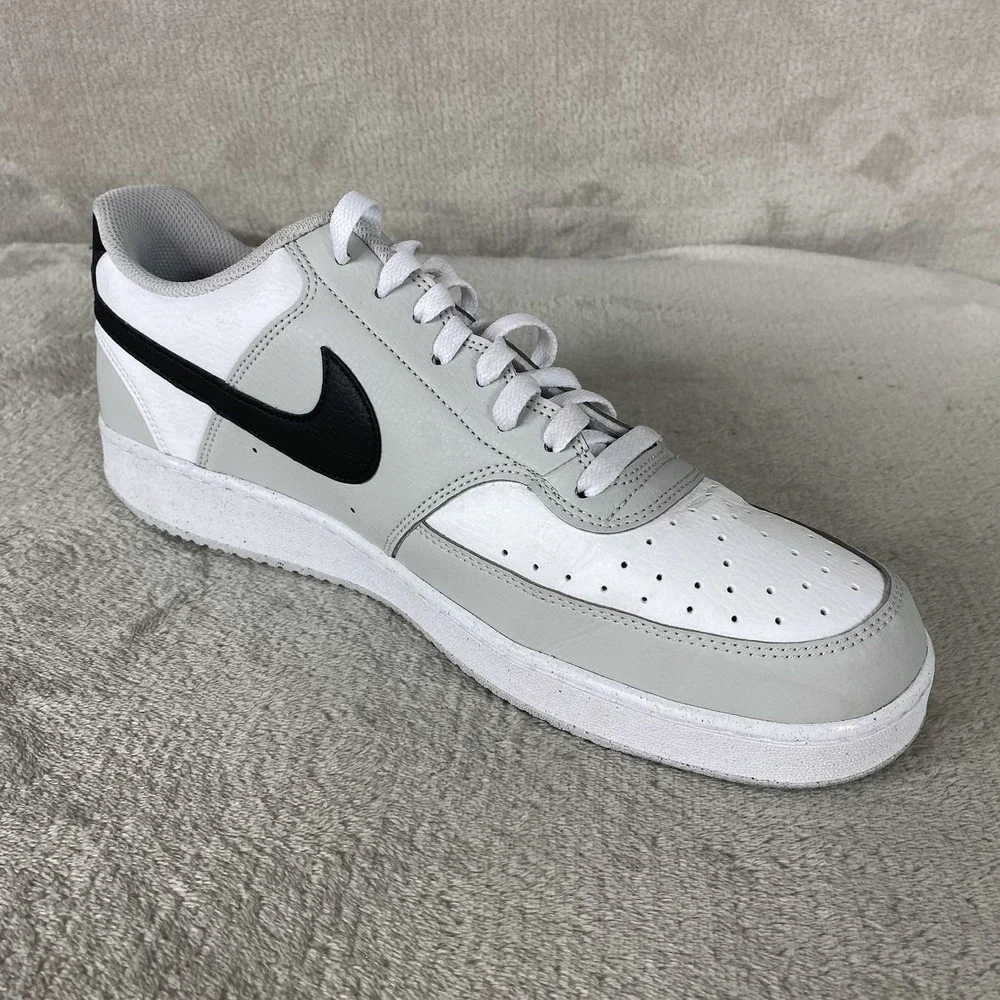 Nike Court Vision Mens Sneakers Shoes Size 13 Grey Fog White Next Nature Leather